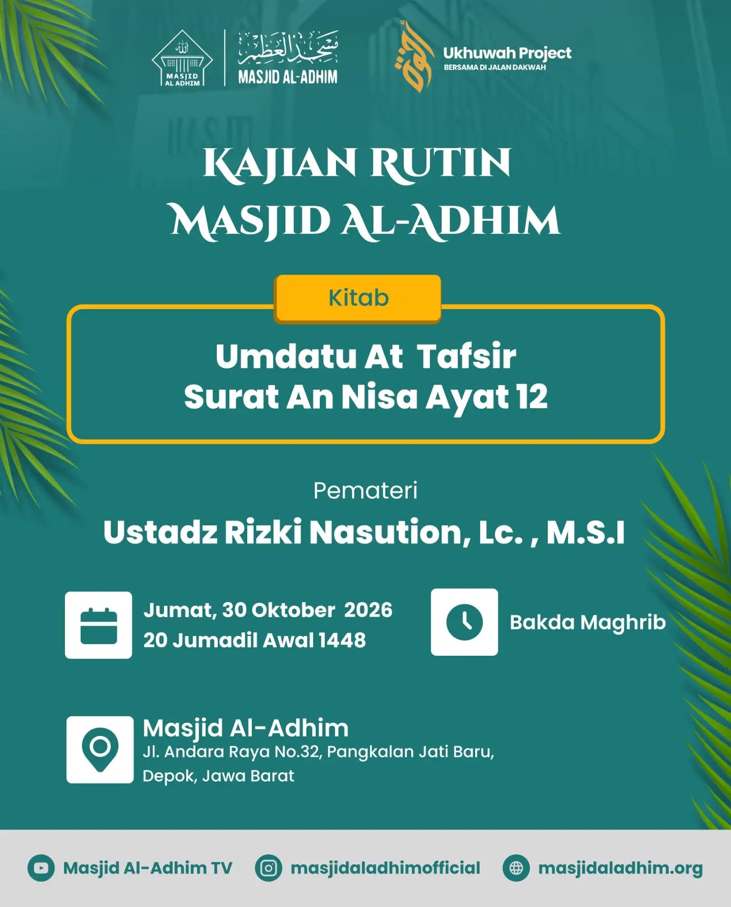 Poster asli dari @masjidaladhimofficial