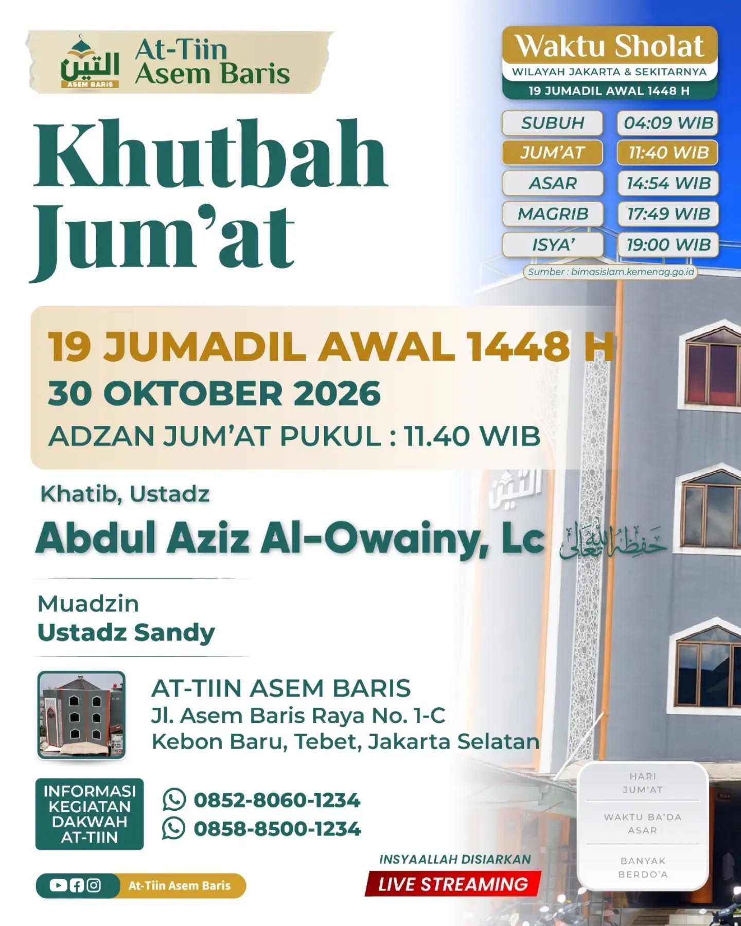Poster asli dari @masjidattiinasembaris