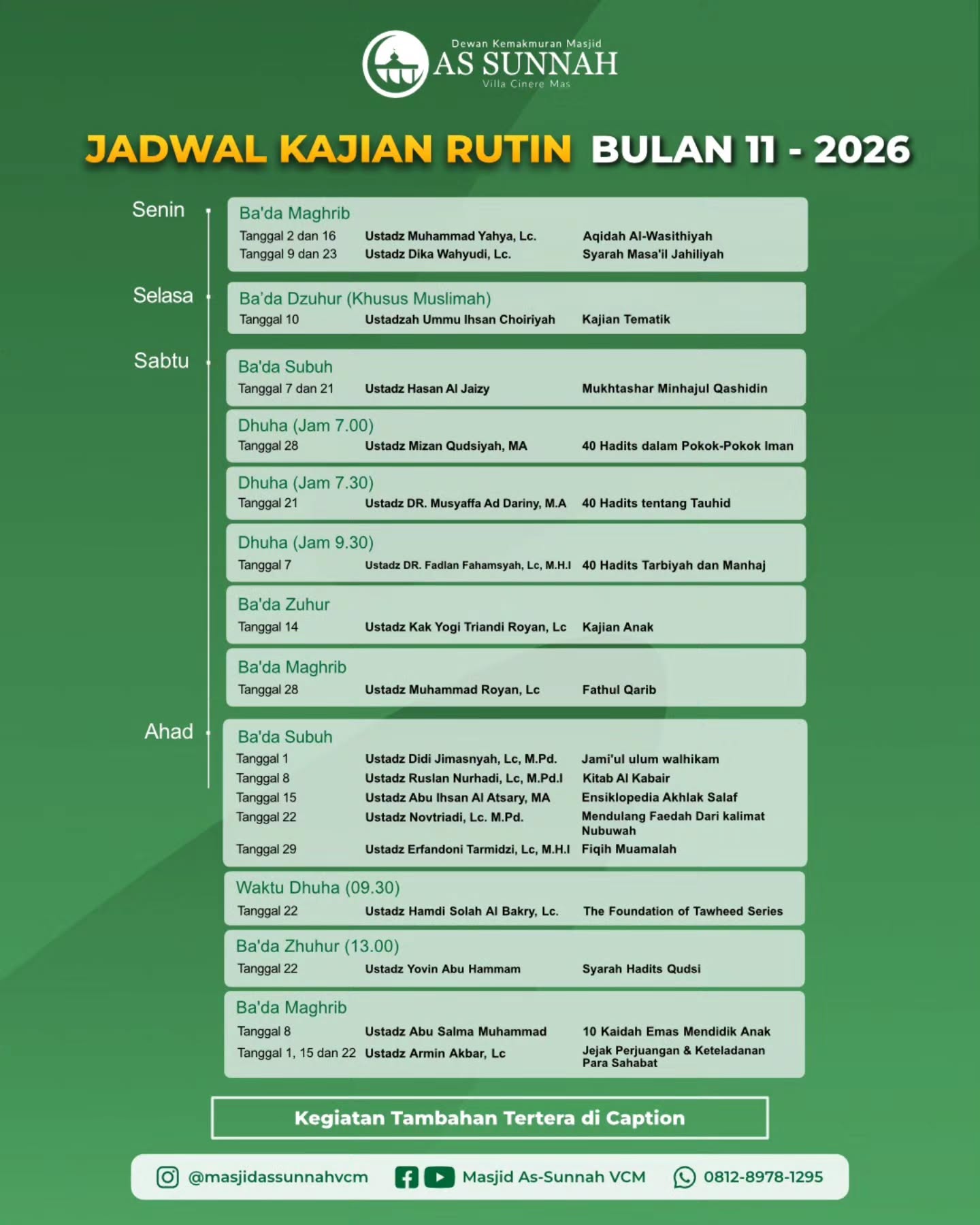 Poster asli dari @masjidassunnahvcm