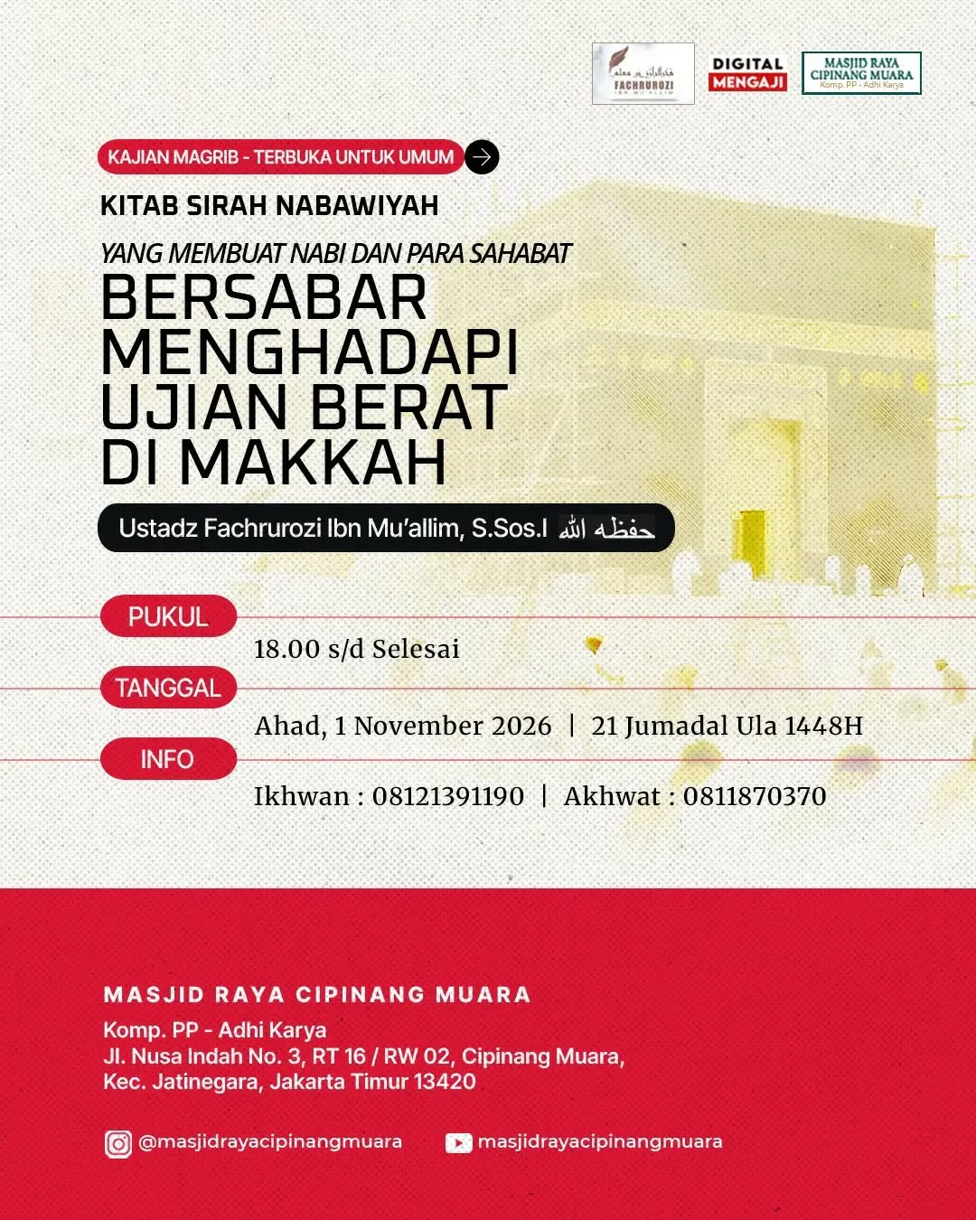Poster asli dari @masjidrayacipinangmuara