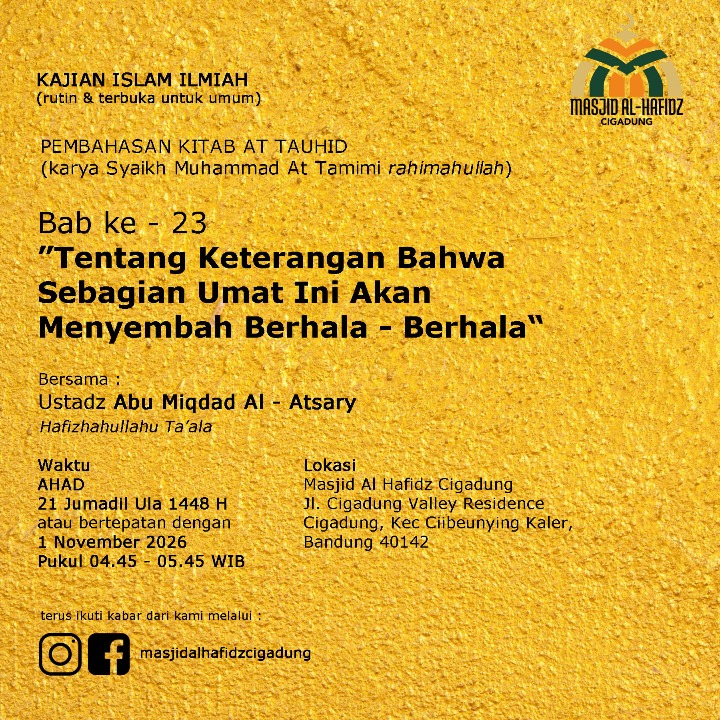 Poster asli dari @masjidalhafidzcigadung